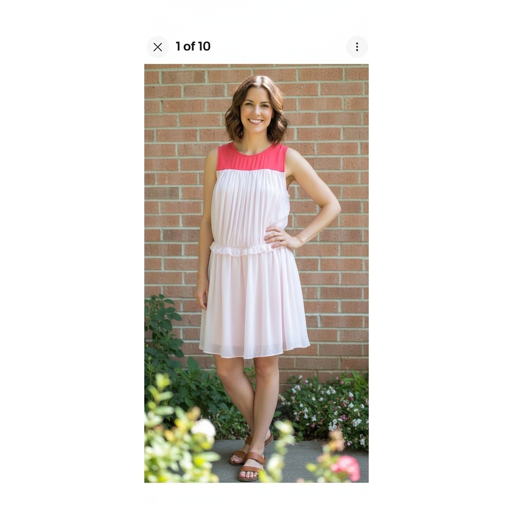 Express Dress XL Drop Waist Color Block Sleeveless Flowy Romantic Fairy New